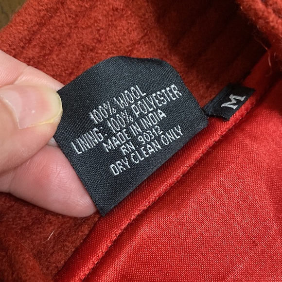 FRESH GROOVE Vintage Wool RUST EMBROIDERED JACKET medium - Picture 8 of 8